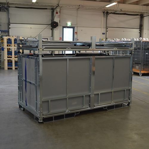 Caja-palé de metal - K. Hartwall Ltd - para almacenamiento / de manipulación / plegable