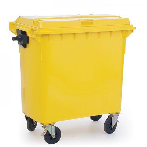 Contenedor de residuos de PEAD - U803 - Mailbox: Stamford Products Ltd - con tapa / 4 ruedas