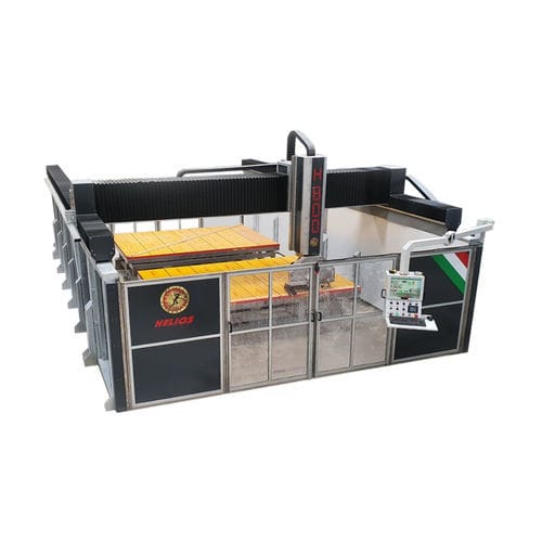 Cortadora de puente CNC - H series  - HELIOS AUTOMAZIONI SRL - 4 ejes / para piedra / con disco de corte inclinable