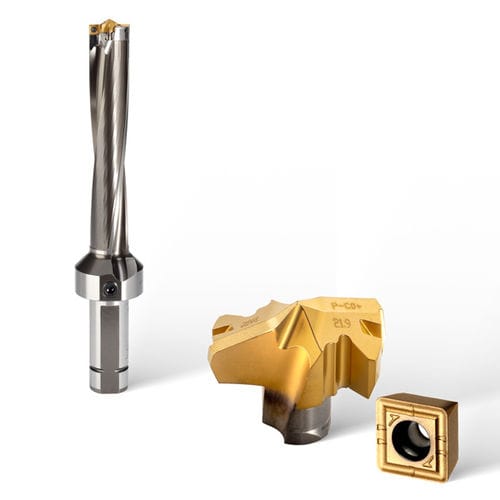 Broca de plaquita - Gold-twin™ CD series - Ingersoll Cutting Tools - multiusos / con fluido de refrigeración interno / autocentrante