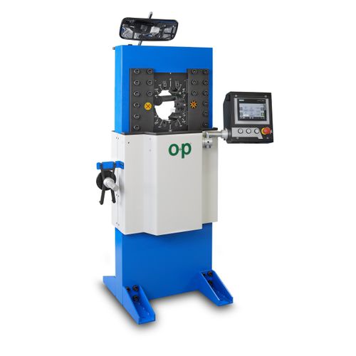Engastadora de tubos flexibles - TUBOMATIC V150 ES - OP Srl - automática / hidráulica / controlada por PLC
