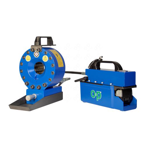 Engastadora de tubos flexibles - TUBOMATIC H47 E-PUMP - OP Srl - para tubos flexibles hidráulicos / manual / portátil