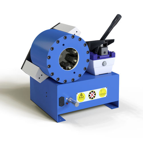 Engastadora de tubos flexibles - TUBOMATIC H83/EPI - OP Srl - para tubos flexibles hidráulicos / semiautomática / hidroneumática