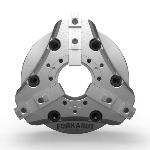 Mandril de torno automático - FNC+ - Hardinge Workholding - 3 mordazas / con centro hueco / autocentrante
