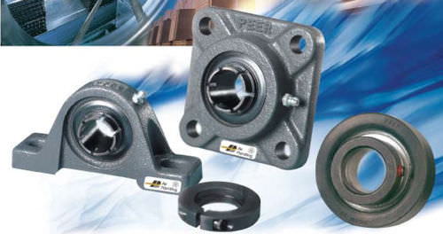 Soporte con rodamiento con brida - PEER Bearing - con rodamiento de bolas / de hierro fundido