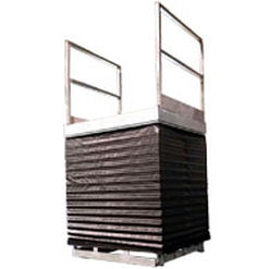 Mesa elevadora de tijera - Alapontlogistics - hidráulica / estacionaria / con barrera de seguridad