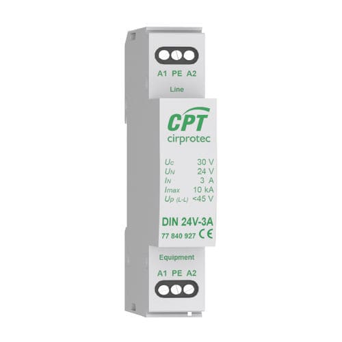 Protector de sobretensión de tipo 3 - DIN 12V-3A - Cirprotec - clase III / para aplicaciones de telecomunicaciones / monobloque
