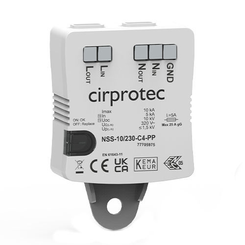 Protector de sobretensión de tipo 2 - NSS-10/230-C4-PP - Cirprotec - de tipo 3 / clase II / clase III