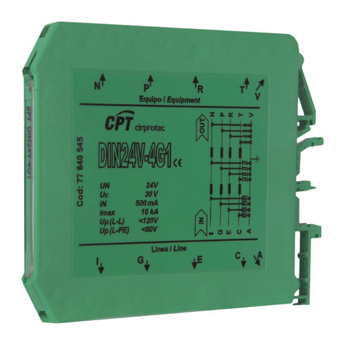 Protector de sobretensión para circuito de medida y de control - DIN 24V-2G2 - Cirprotec - para instalación fotovoltaica / en riel DIN