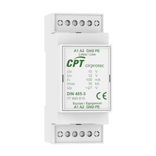 Protector de sobretensión para aplicaciones de telecomunicaciones - DIN 485-2C - Cirprotec - para instalación fotovoltaica / monobloque / en riel DIN