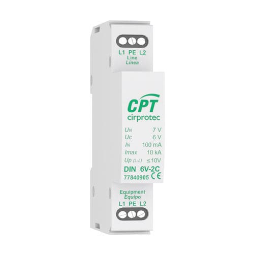 Protector de sobretensión para aplicaciones de telecomunicaciones - DIN 6V-2C - Cirprotec - para instalación fotovoltaica / monobloque / 1 par