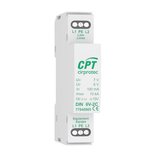 Protector de sobretensión para aplicaciones de telecomunicaciones - DIN 24V-2C - Cirprotec - para instalación fotovoltaica / monobloque / 1 par
