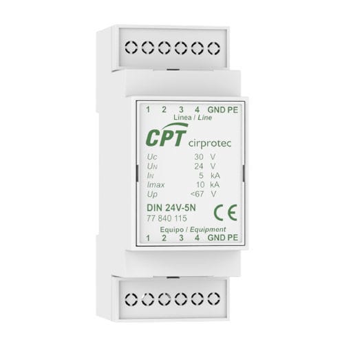 Protector de sobretensión para aplicaciones de telecomunicaciones - DIN 24V-3 - Cirprotec - para instalación fotovoltaica / monobloque / en riel DIN