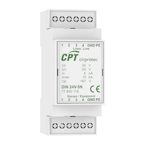 Protector de sobretensión para instalación fotovoltaica - DIN 12V-5N - Cirprotec - monobloque / en riel DIN