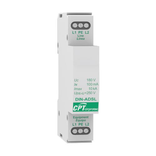 Protector de sobretensión de línea ADSL - DIN-ADSL - Cirprotec - para línea telefónica / monobloque / 1 par