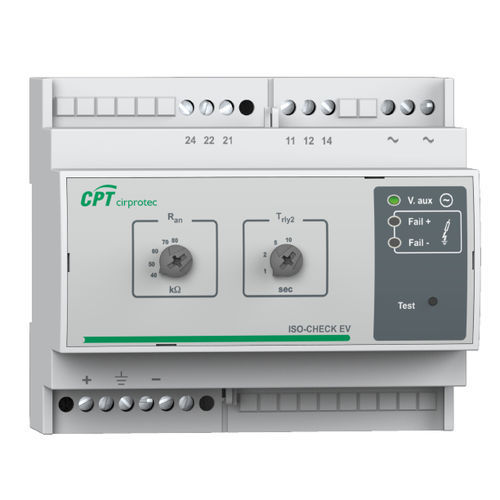 Aparato de control de aislamiento para red AC - ISO-CHECK EV 500 - Cirprotec - en riel DIN / para aplicaciones fotovoltaicas / para estación de recarga para vehículos eléctricos