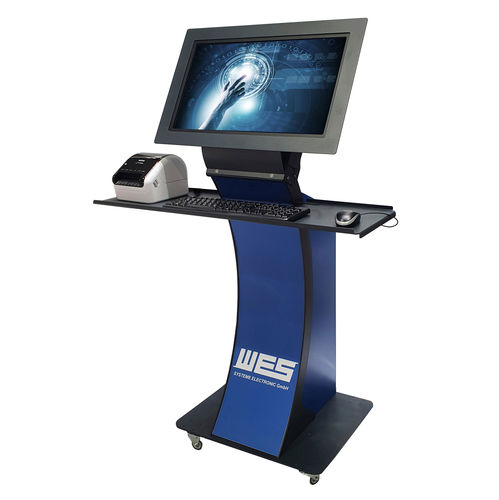 Terminal de operador de kiosco - EASY-PC-STAND-AKKU - WES Systeme Electronic GmbH - con pantalla multitáctil / con teclado / móvil