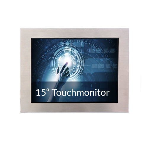 Monitor TFT-LCD - IP65-15T-PCAP - WES Systeme Electronic GmbH - pantalla táctil capacitiva PCAP / con pantalla táctil multipuntos / retroiluminación LED