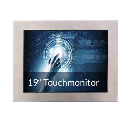 Monitor TFT-LCD - IP65-19T-PCAP - WES Systeme Electronic GmbH - pantalla táctil capacitiva PCAP / con pantalla táctil multipuntos / retroiluminación LED