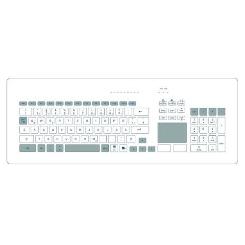Teclado empotrable - GLAS-TASTATUR-EINBAU-DEU - WES Systeme Electronic GmbH - capacitivo / 103 teclas / con alfombrilla táctil