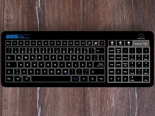 Teclado empotrable - GLAS-TASTATUR-BL-TPW-NP - WES Systeme Electronic GmbH - capacitivo / para aplicaciones industriales / para aplicaciones médicas