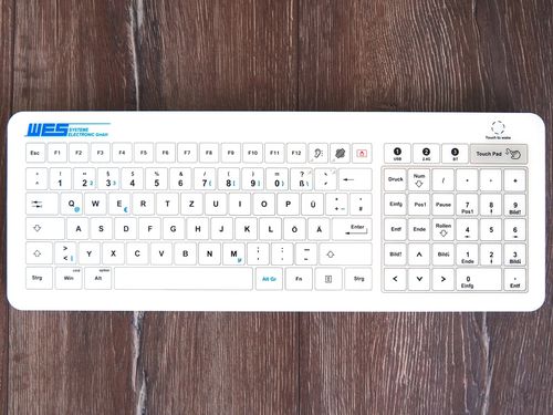 Teclado empotrable - GLAS-TASTATUR-WH-TPW-NP - WES Systeme Electronic GmbH - capacitivo / con alfombrilla táctil / USB