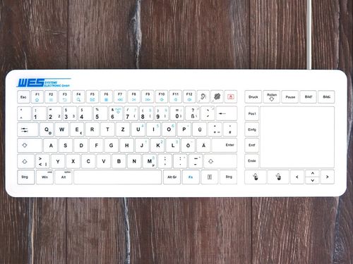 Teclado empotrable - GLAS-TASTATUR-WH-TPU - WES Systeme Electronic GmbH - capacitivo / con alfombrilla táctil / USB