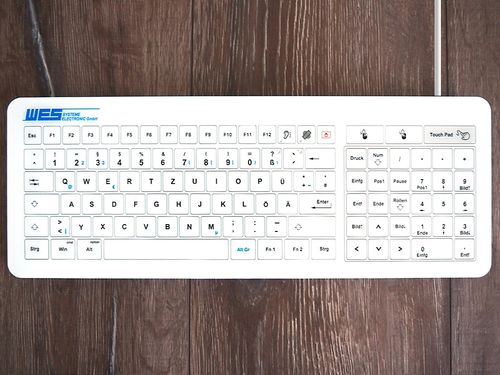 Teclado empotrable - GLAS-TASTATUR-WH-TPU-NP - WES Systeme Electronic GmbH - capacitivo / con alfombrilla táctil / industrial
