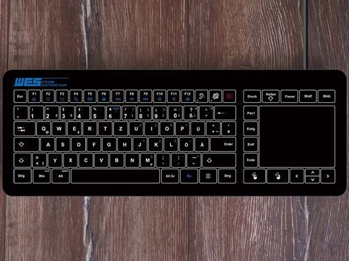 Teclado empotrable - GLAS-TASTATUR-BL-TPU - WES Systeme Electronic GmbH - capacitivo / con alfombrilla táctil / industrial