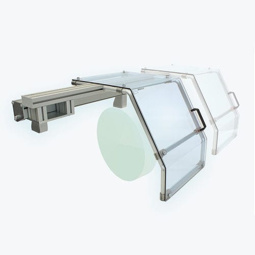 Capó de protección de máquinas para torno - TS - PROTEC S.R.L. - de máquina con puerta deslizante / de plástico