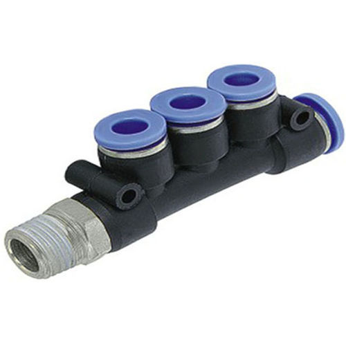 Manifold de 4 vías - P-RMT series - Kee Connections - de termoplástico / roscado