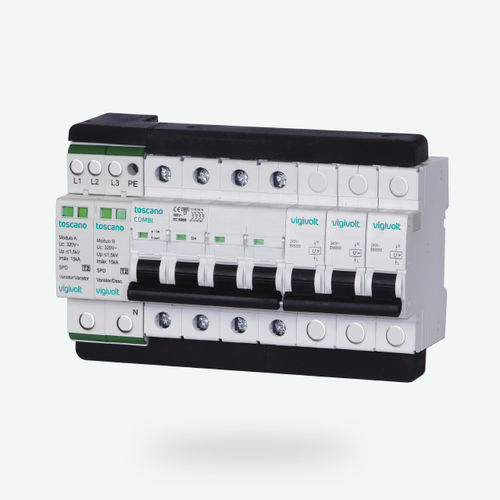 Protector de sobretensión de tipo 2 - Vigivolt COMBI4PT - Toscano Linea Electronica - contra corrientes transitorias / trifásico