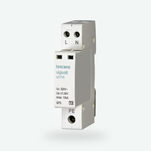 Protector de sobretensión de tipo 2 - Vigivolt V2T-15 - Toscano Linea Electronica - contra corrientes transitorias