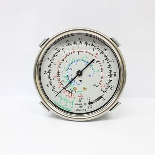 Manómetro analógico - PGR-75-SS - Seasons Gauge Co., Ltd - para montaje en panel / de acero inoxidable / de latón