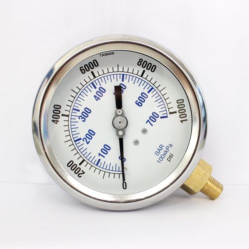 Manómetro de esfera seca - PG-10010KPSI-SS - Seasons Gauge Co., Ltd - de acero inoxidable / de latón / de tubo Bourdon