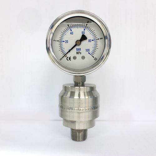 Manómetro con separador de membrana - DPG-6310MPA-SS - Seasons Gauge Co., Ltd - de esfera húmeda / de acero inoxidable / de tubo Bourdon