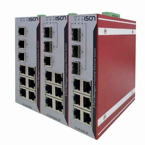 Conmutador Ethernet administrable - IS-DF409 series - ISON Technology Co., Ltd. - 9 puertos / de nivel 2 / en riel DIN