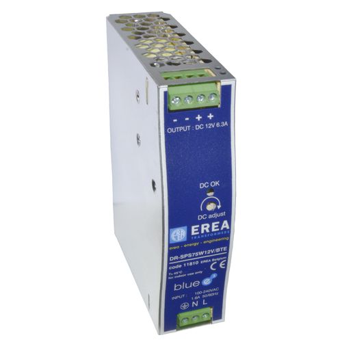 Transformador de alimentación eléctrica - DR-SPS75W12V/BTE - EREA Transformers - para la industria / monofásico / de baja tensión