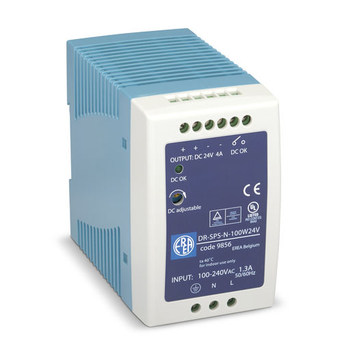 Transformador de alimentación eléctrica - DR-SPS-N-100W24V - EREA Transformers - para la industria / monofásico / de baja tensión