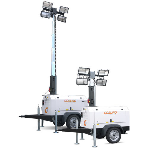 Torre de iluminación halógena - LT8M4x1500H-K - Coelmo spa - con motor diésel