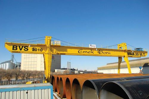 Pórtico portátil - BVS Cranes-BÜLBÜLOĞLU VİNÇ SAN. ve TİC. A.Ş. - en riel / para obra de elementos prefabricados / para taller
