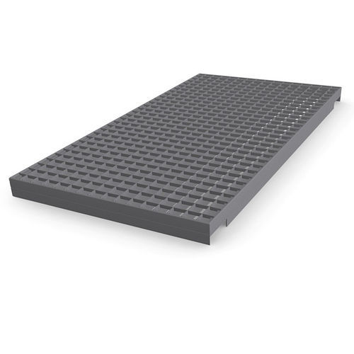 Riel de suspensión para estanterías - Shelf grating with notched T-shaped section banding bars - Meiser