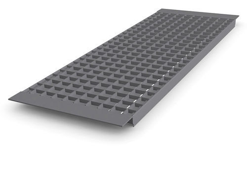 Rejilla de acero galvanizado - Inlaid between supports shelf grating with Z-shaped angle section surround - Meiser - de acero / soldada / para estantería