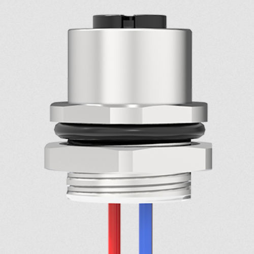 Conector para montaje en panel - M12A03C-FFHR-UC0.5 - Ningbo SUPU Electronics Co., Ltd. - de datos / circular / M12 con codificación A