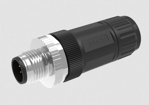 Conector de alimentación eléctrica - M12A08Z-MAASTUB - Ningbo SUPU Electronics Co., Ltd. - de tornillo / de cables / para línea de montaje