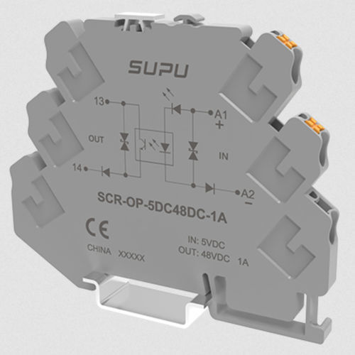 Relé estático DC - SCR-OP-5DC48DC-1A - Ningbo SUPU Electronics Co., Ltd. - AC / en riel DIN / de acoplamiento