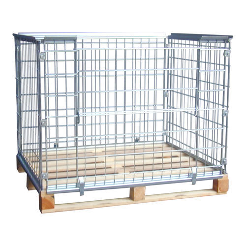 Collarín para paletas de metal - PALL100 - Italiana Contenitori Srl - plegable / enrejado