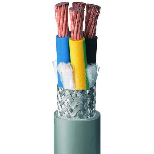 Cable eléctrico de alimentación - PURWIL EMC - Brugg Kabel AG - resistente al aceite / blindado / a prueba de abrasión