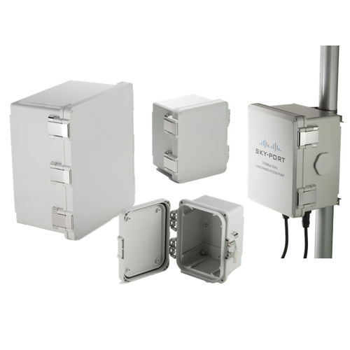 Caja con tapa abatible - UPC series - TAKACHI Electronics Enclosure Co., Ltd. - para montaje en poste / rectangular / de policarbonato