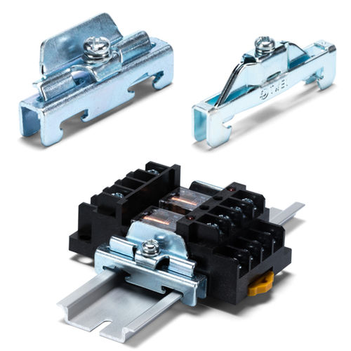 Elemento de fijación de tope final - TKR series - TAKACHI Electronics Enclosure Co., Ltd. - para bloque de conexión / de acero / en riel DIN
